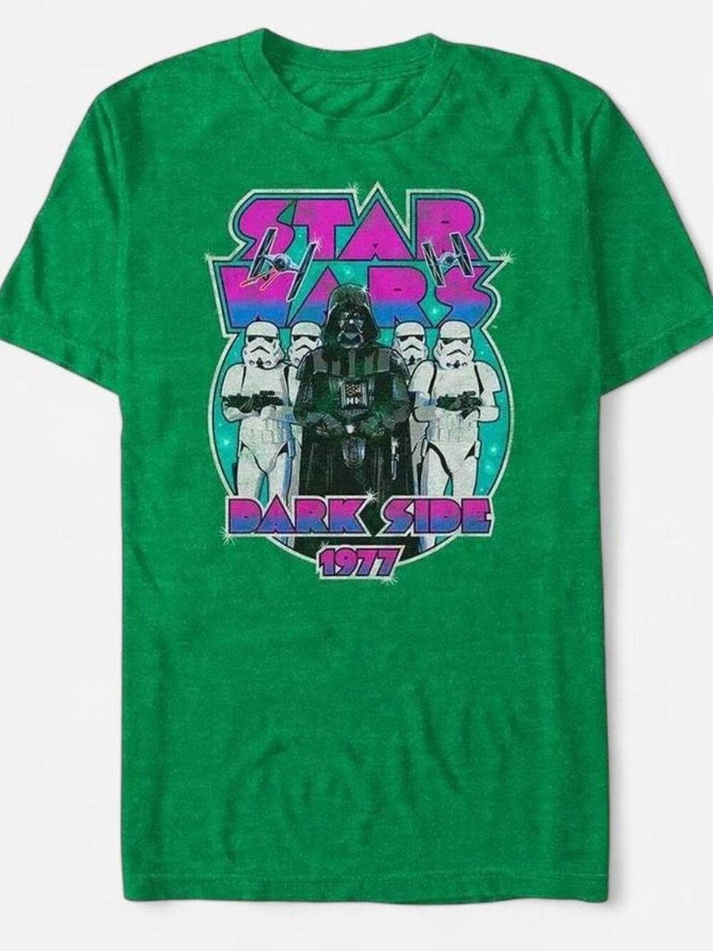 Green Star Wars Dark Side 1977 T-Shirt Large